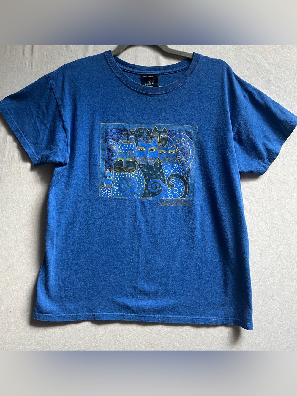 Vintage Sun N Sand Laurel Burch 100 Cotton Graphic Cat Tee Size M